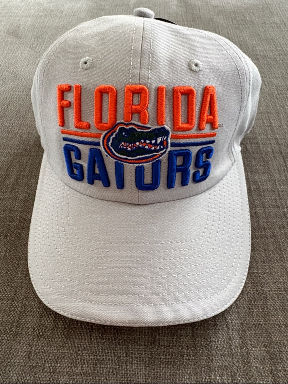 NWT Florida Gators Embroidered Logo Cap - Gray with Orange & Blue OS adjustable